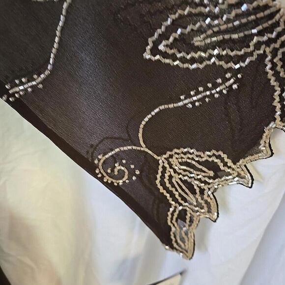 J Kara Beaded Formal Dress women’s‎ Boho Romantic Chocolate 12 Popover Gown NWT - Picture 6 of 16